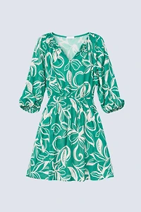 Printed textured dress