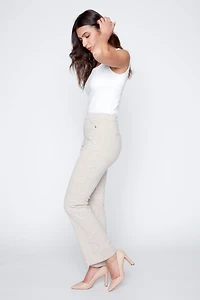 Plaid pull on pant