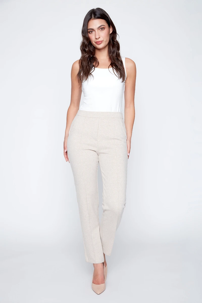 Plaid pull on pant