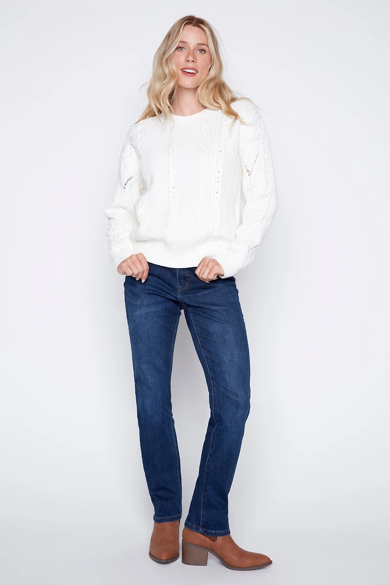 Le pull en maille torsadée