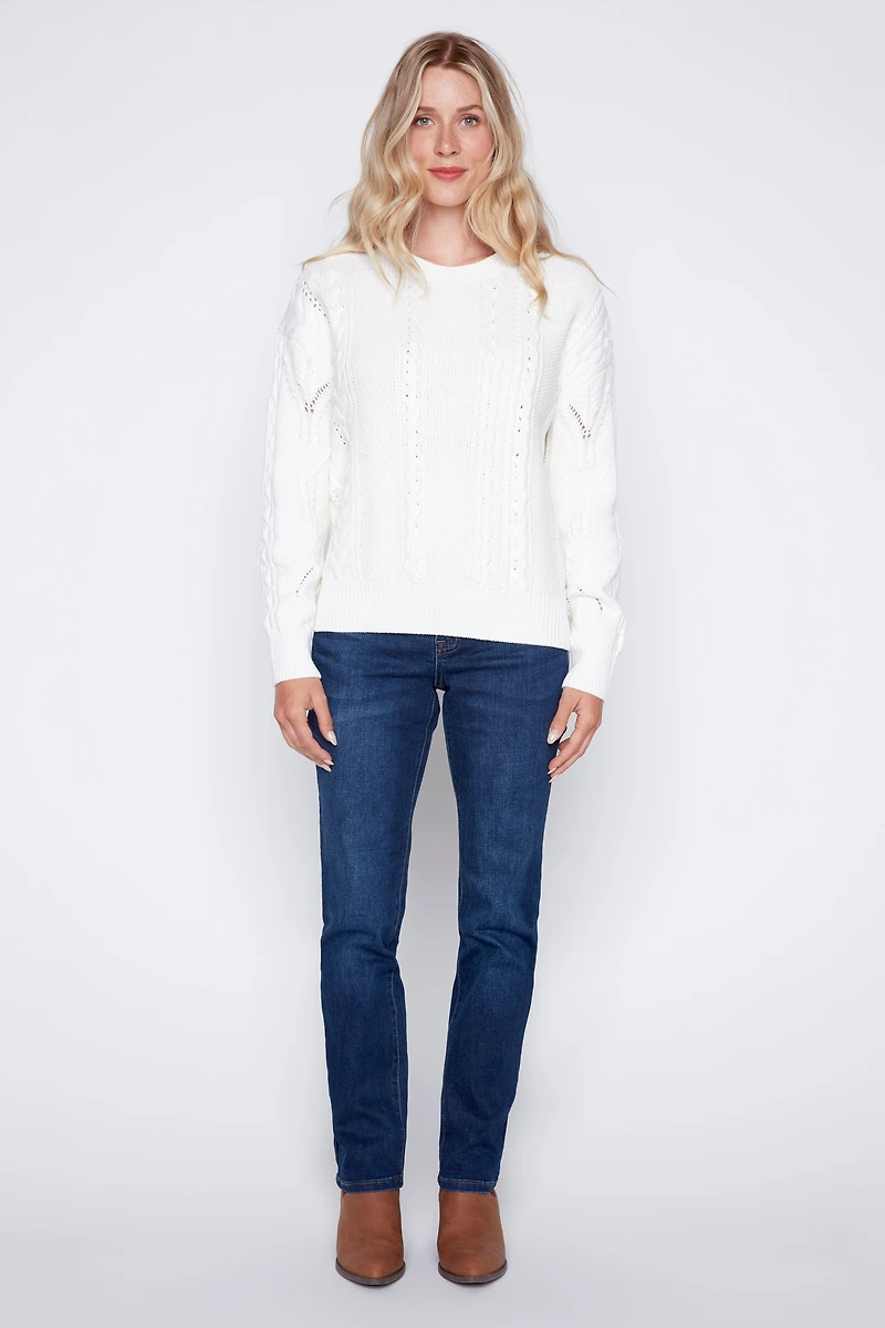 Le pull en maille torsadée