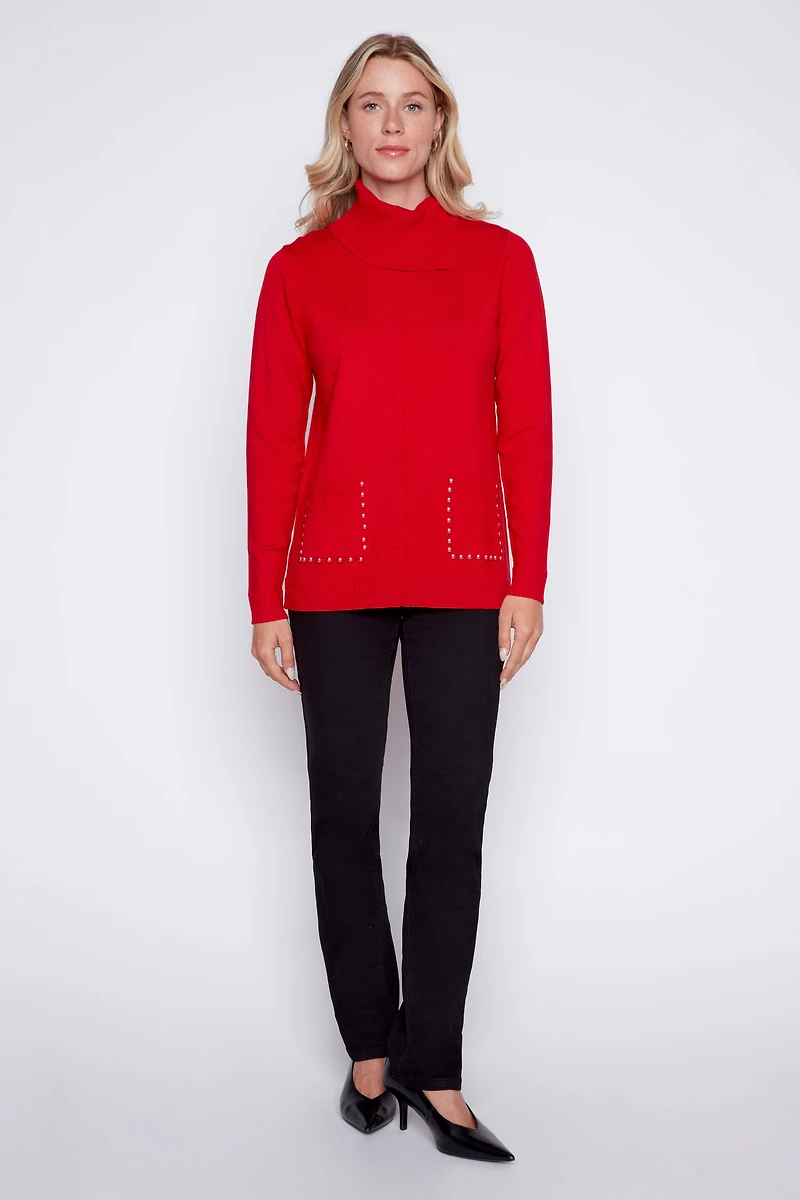 Pearl pocket detail tunic