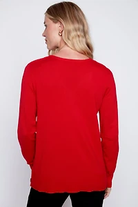 Side button detail sweater