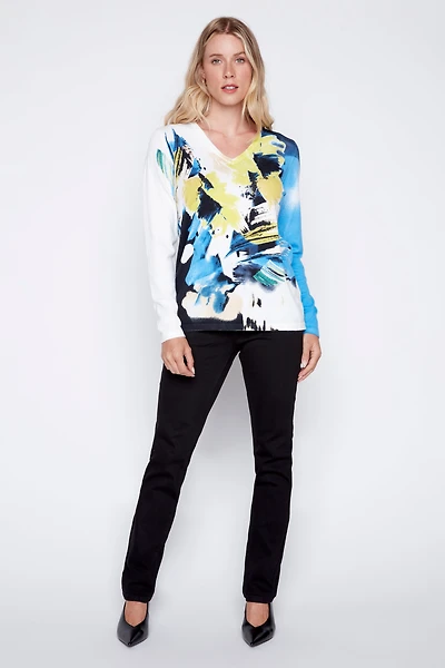 Abstract strokes design sweater