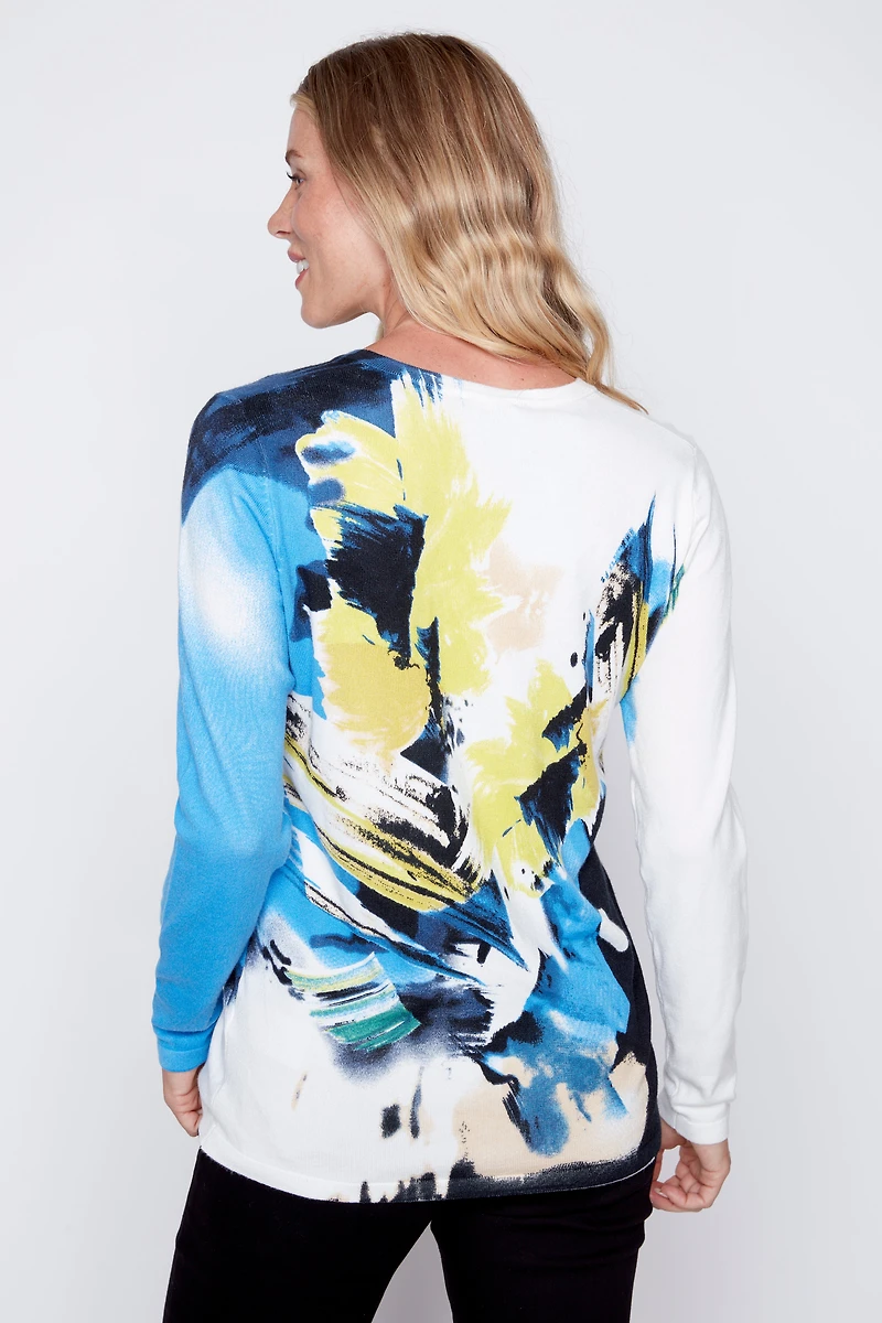 Abstract strokes design sweater