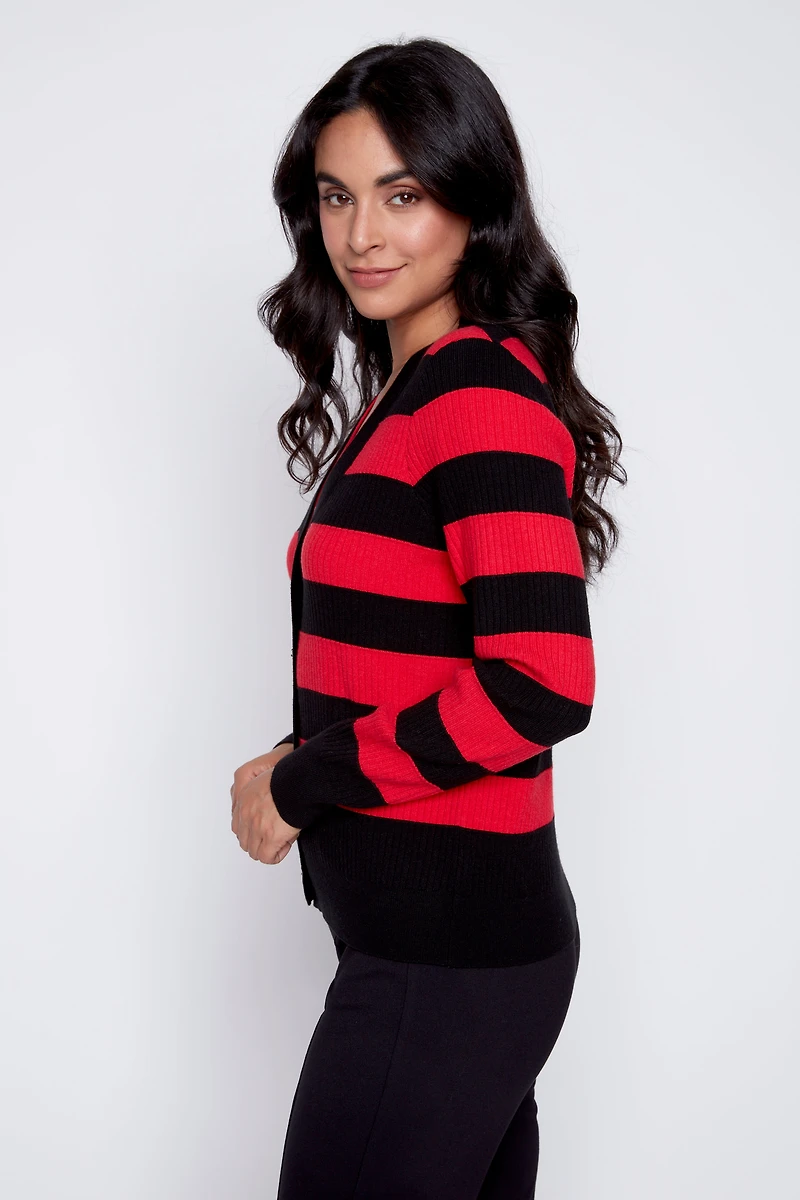 Stripe fooler cardigan