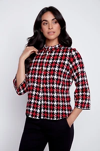Houndstooth design cardigan