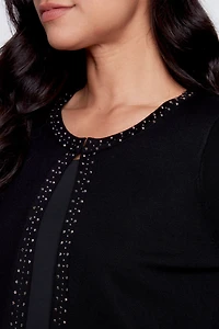 Rhine stud trim cardigan