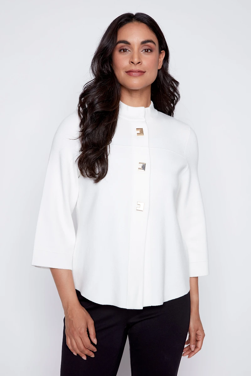 Solid knit cardigan