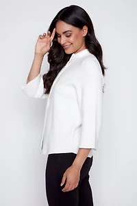Solid knit cardigan