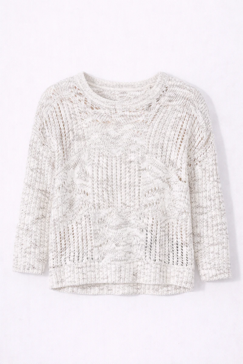 Open weave crochet sweater