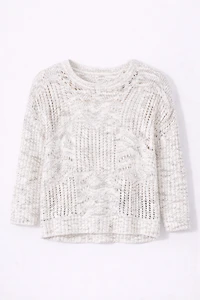 Open weave crochet sweater