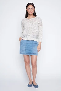 Open weave crochet sweater