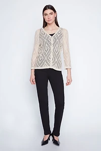 Crochet lurex cardigan