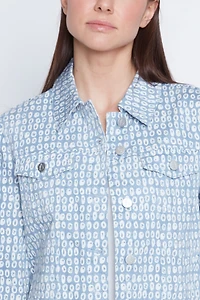 Printed jean jacket
