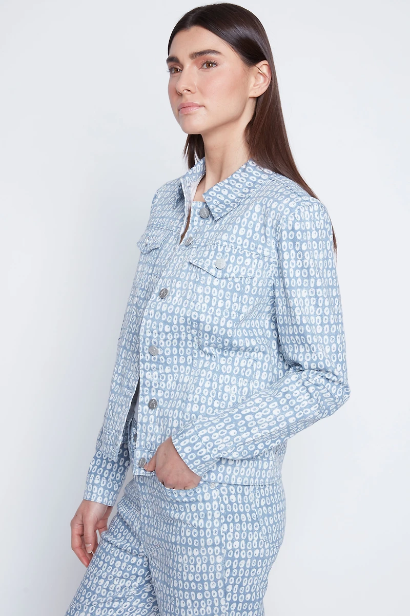 Printed jean jacket