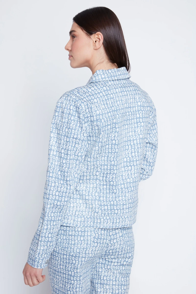 Printed jean jacket