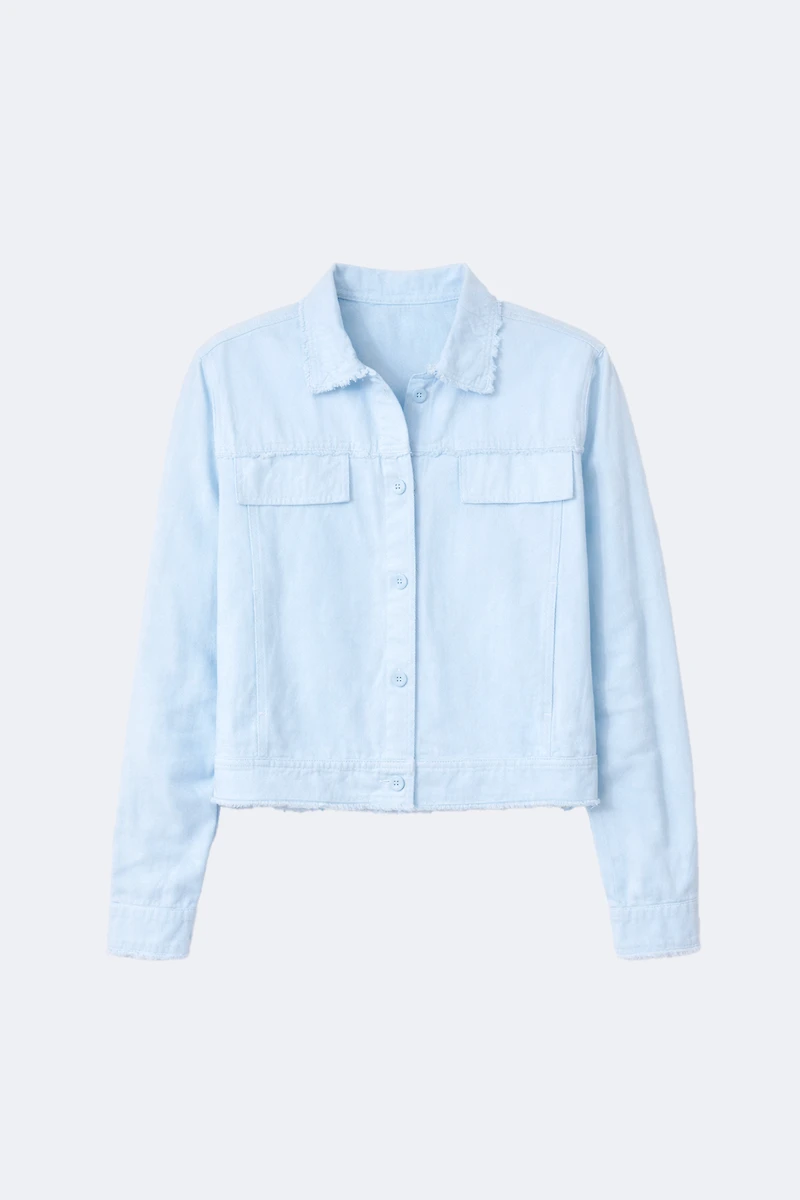 Solid linen blend jacket