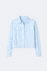 Solid linen blend jacket
