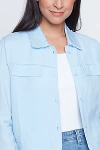 Solid linen blend jacket