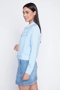 Solid linen blend jacket