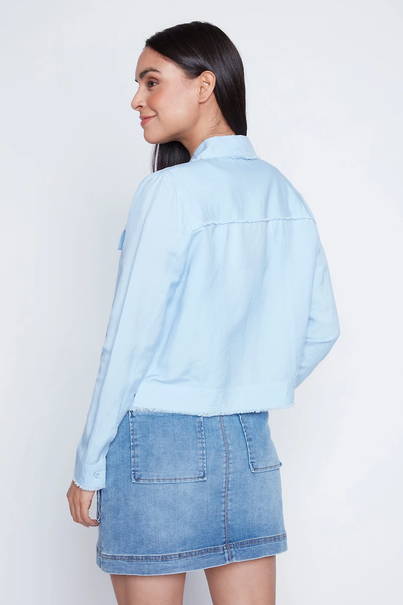 La veste unie en lin mélangé