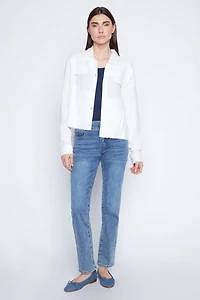 La veste unie en lin mélangé