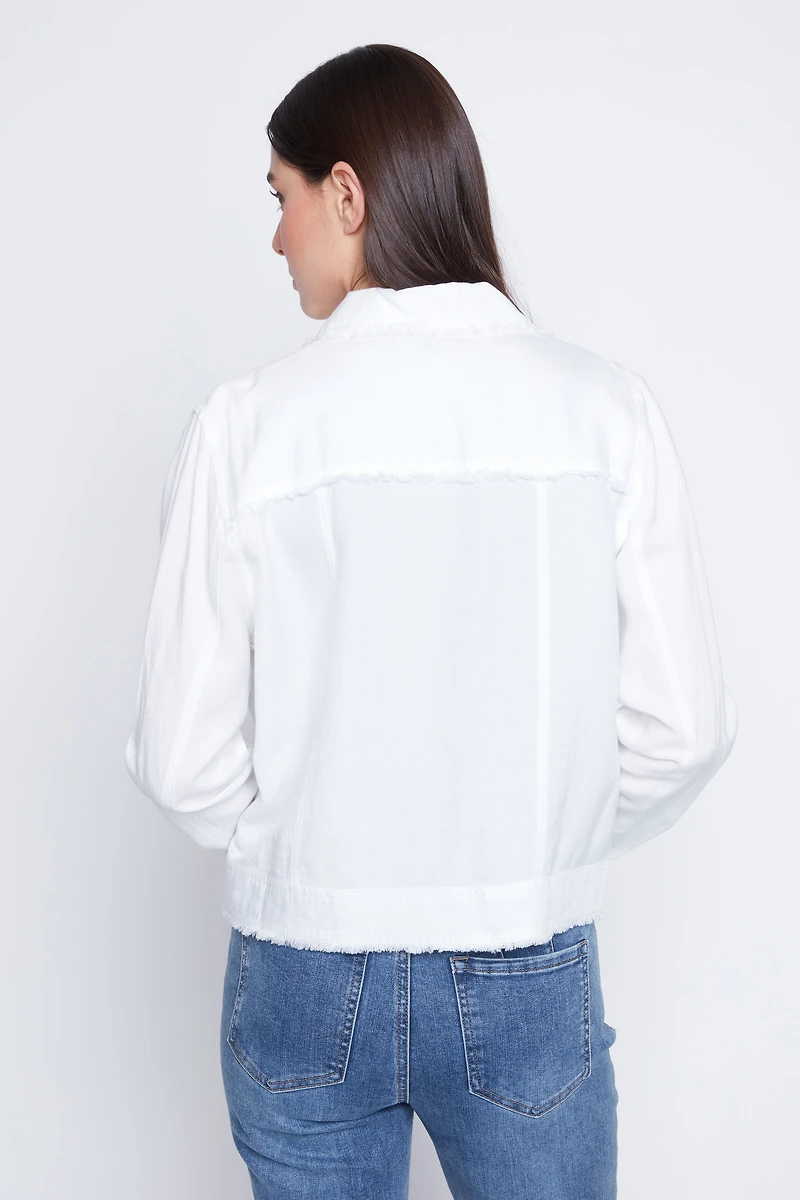 La veste unie en lin mélangé