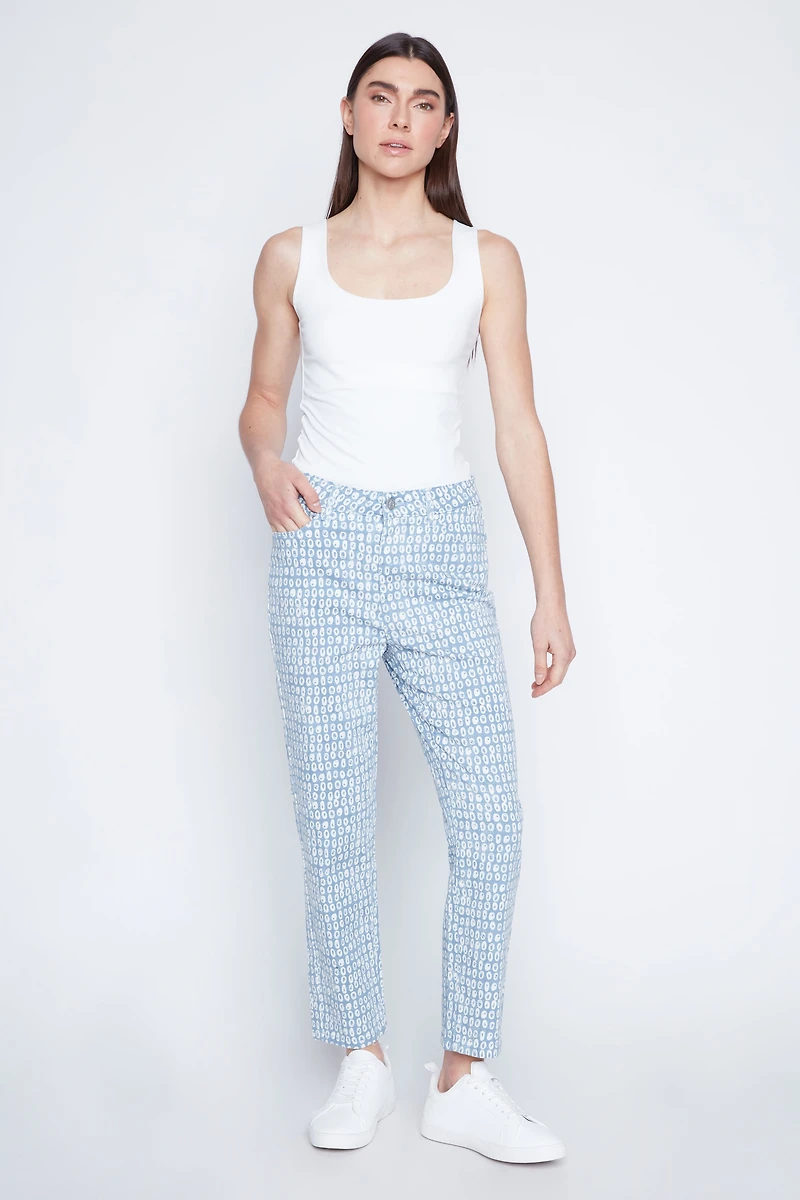 Slim leg floral jean