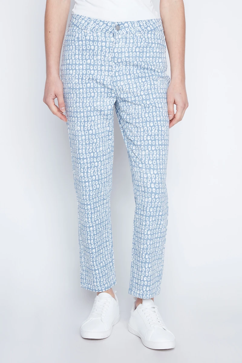 Slim leg floral jean