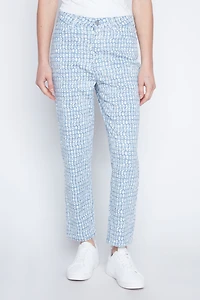 Slim leg floral jean