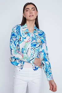 Paisley print linen jacket