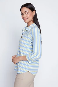 Stripe cotton t-shirt