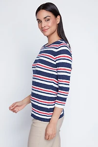 Multi stripe cotton sweater