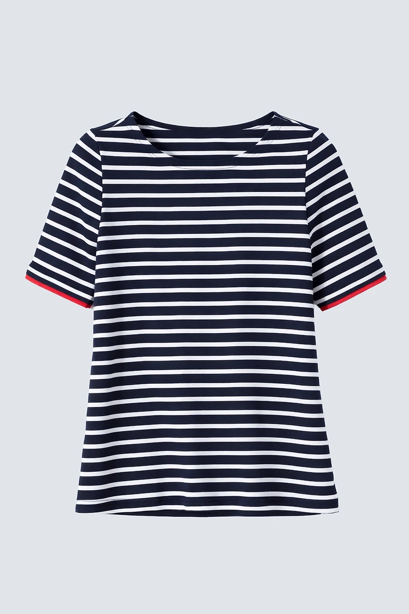 Short sleeve cotton stripe t-shirt