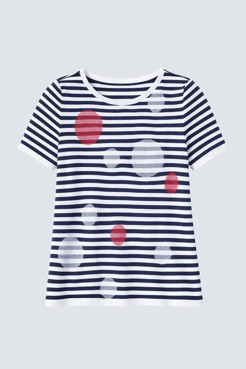 Stripe and dots cotton sweater