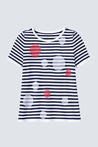 Stripe and dots cotton sweater