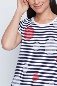 Stripe and dots cotton sweater