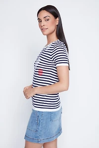 Stripe and dots cotton sweater