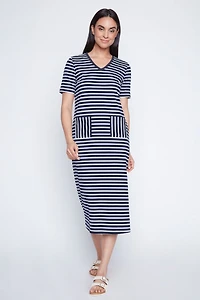 La robe rayée en coton