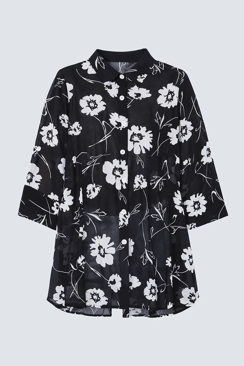 Three way convertible chiffon blouse