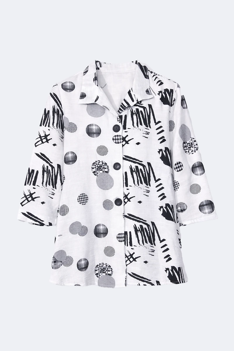 La blouse imprimée coupe trapèze