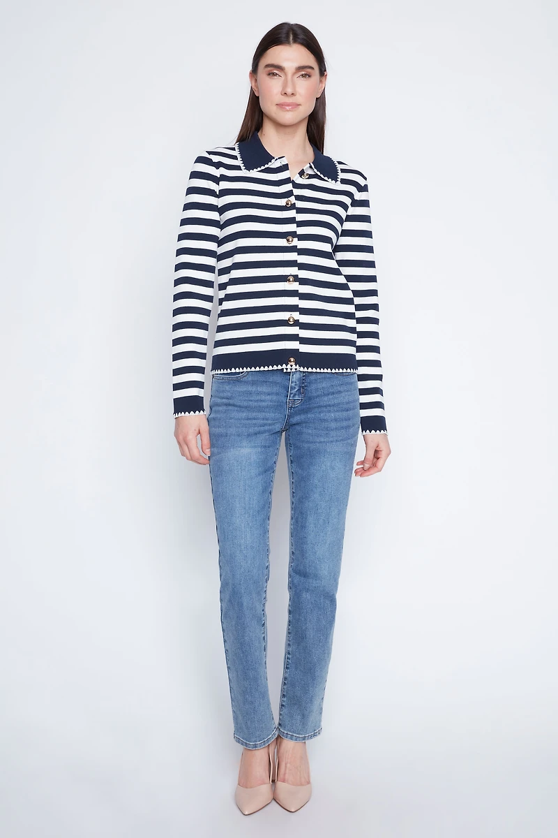 Stripe sweater cardigan