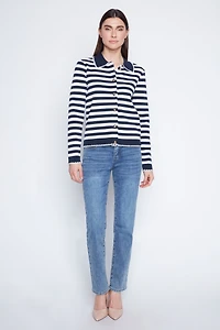 Stripe sweater cardigan
