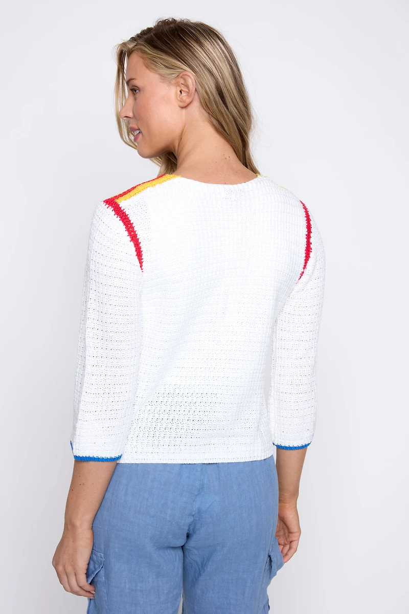 Le cardigan avec broderie de fruits