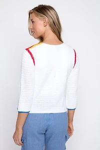 Le cardigan avec broderie de fruits