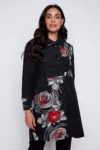 Embroidered boiled wool jacket