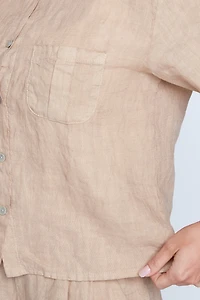 La blouse en lin à boutons sur le devant