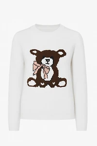 Bear design wool blend sweater