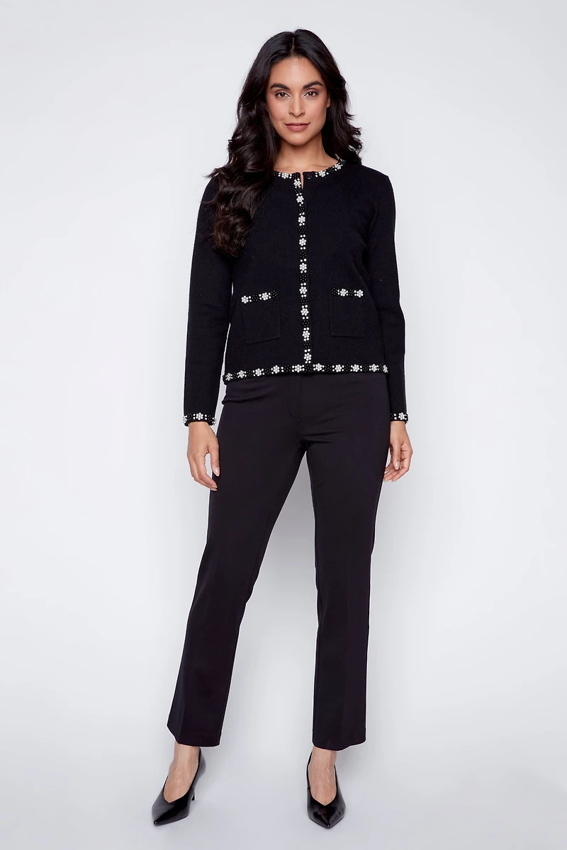 Pearl trim cardigan